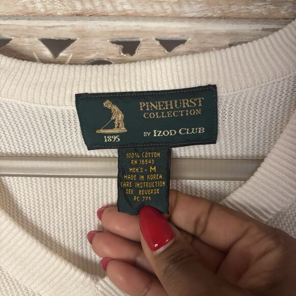 VINTAGE Pinehurst by Izod Club V-Neck US Open Mens 1999 Golf Sweater Pullover-M - Picture 4 of 9